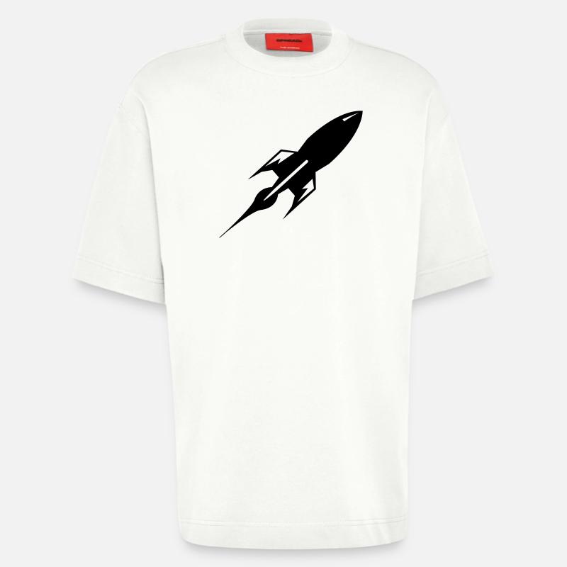 rakete - Heavyweight T-Shirt - made by SPREAD  - OFF WHITE