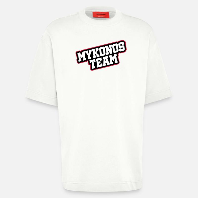 L’équipe de Mykonos - T-shirt bio épais oversize fabriqué en UE - OFF WHITE