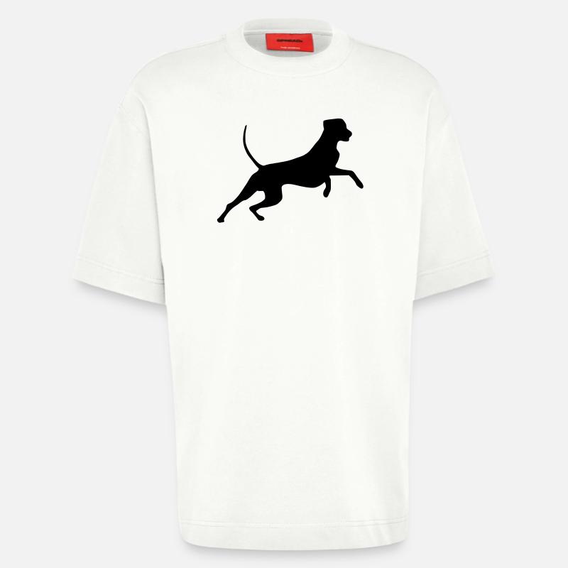 rhodesian_ridgeback_cb - T-shirt bio épais oversize fabriqué en UE - OFF WHITE