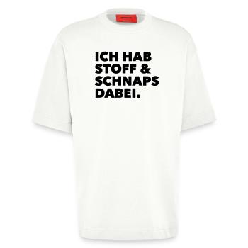 stoff & schnaps - Heavyweight T-Shirt - made by SPREAD  - OFF WHITE - Vorne - Fiona (171cm)