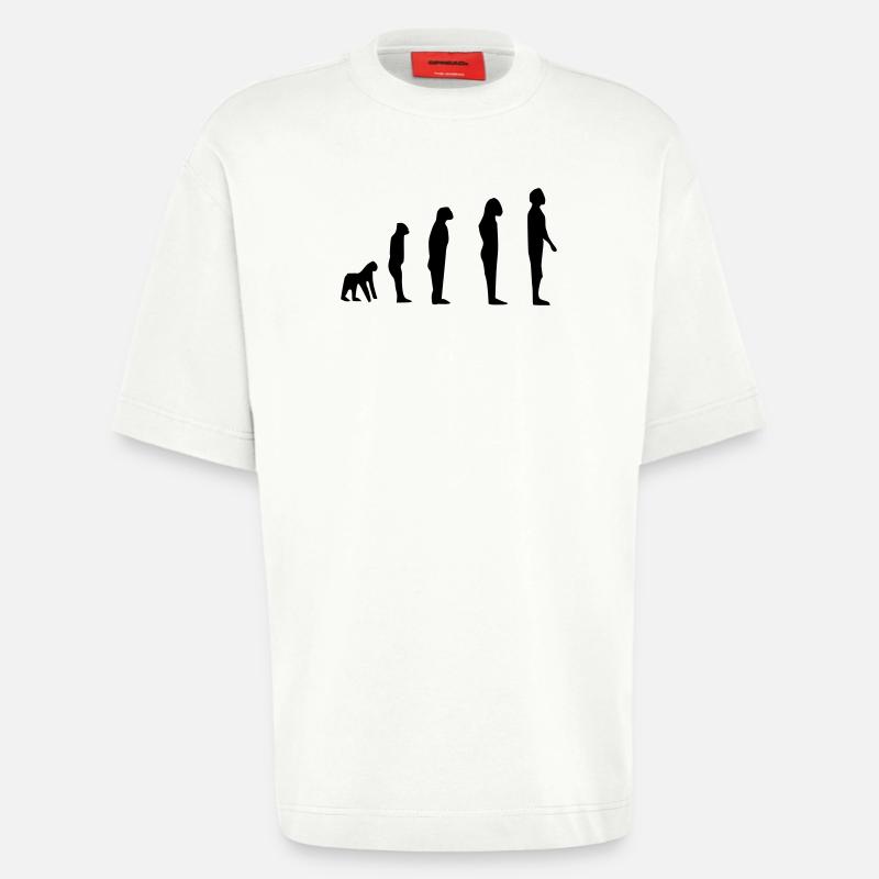 Darwin Evolution - Heavyweight T-Shirt - made by SPREAD  - OFF WHITE