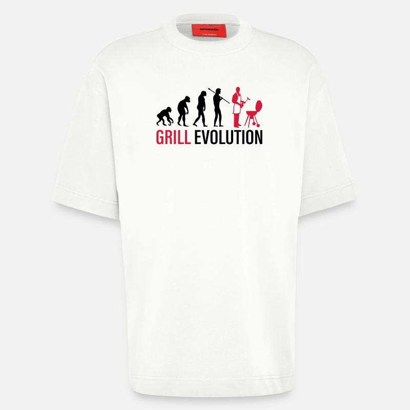 Evolution du gril - T-shirt bio épais oversize fabriqué en UE - OFF WHITE