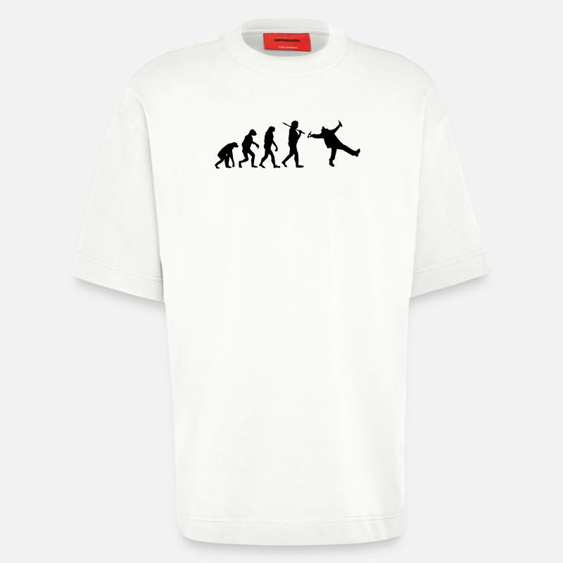Evolution : Drunk - Heavyweight T-Shirt - made by SPREAD  - OFF WHITE