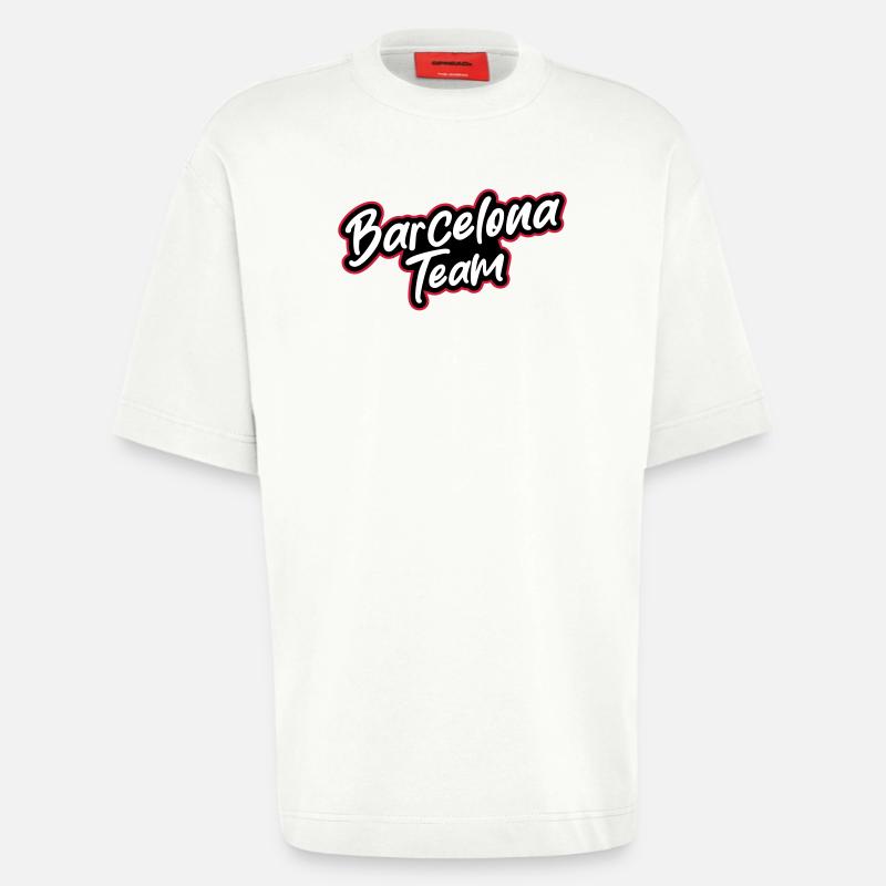 L’équipe de Barcelone - T-shirt bio épais oversize fabriqué en UE - OFF WHITE