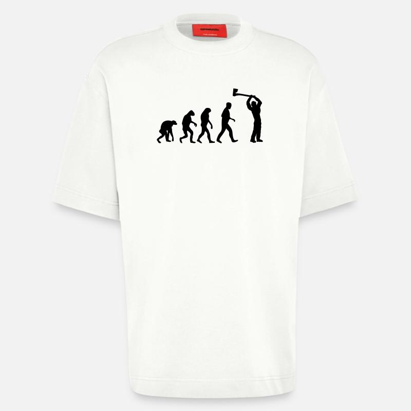 lumberjack evolution fun - T-shirt bio épais oversize fabriqué en UE - OFF WHITE