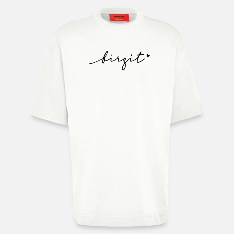 Birgit Cursive Name - Heavyweight T-Shirt - made by SPREAD  - OFF WHITE