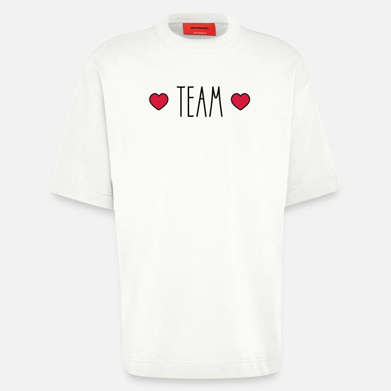 Cœur d’équipe - T-shirt bio épais oversize fabriqué en UE - OFF WHITE