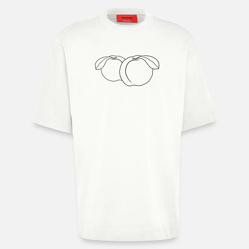 2 pfirsiche lecker frucht früchte - Heavyweight T-Shirt - made by SPREAD  - OFF WHITE