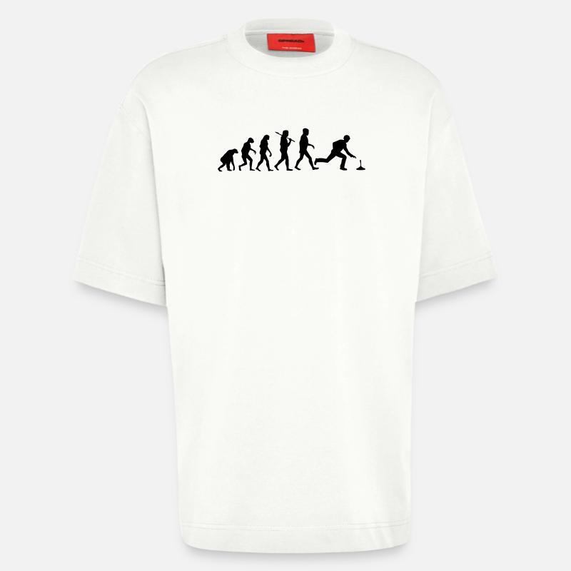 Evolution Männer Eisstockschiessen - Heavyweight T-Shirt - made by SPREAD  - OFF WHITE