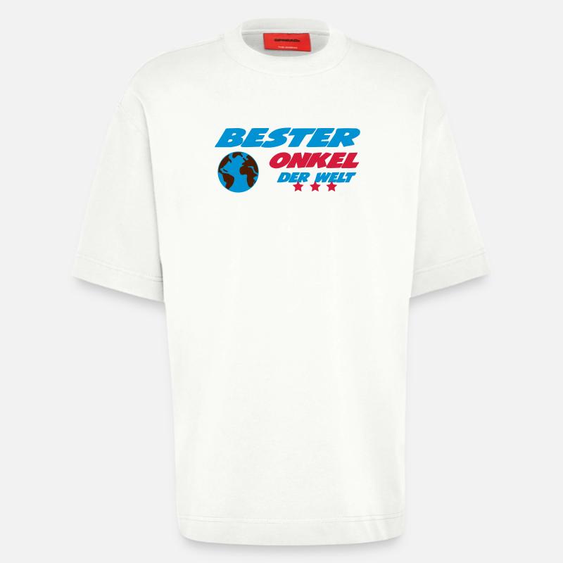 Bester ONKEL der welt - T-shirt bio épais oversize fabriqué en UE - OFF WHITE