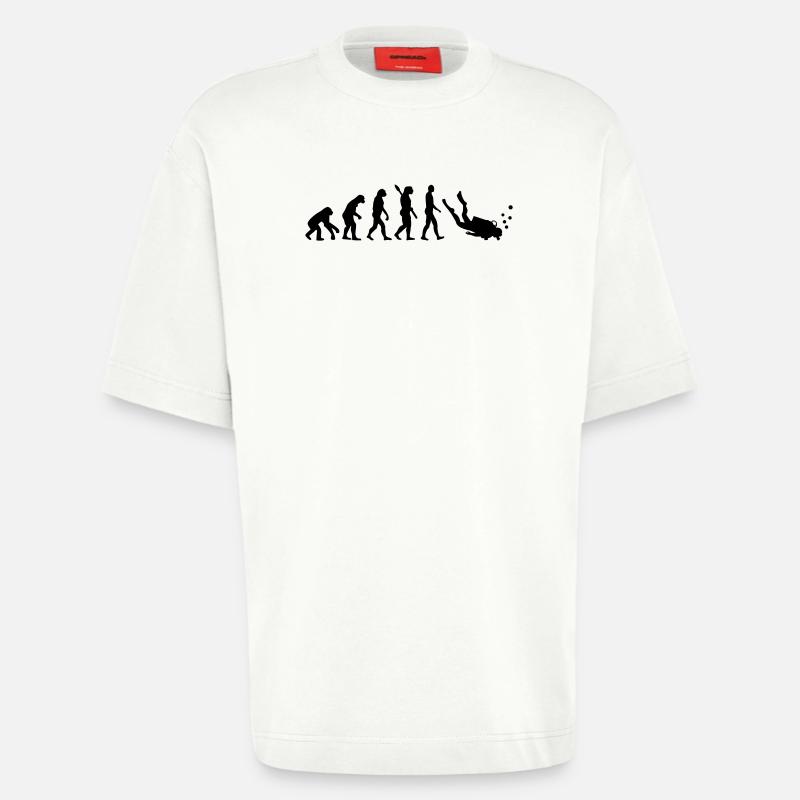Évolution Plongée - T-shirt bio épais oversize fabriqué en UE - OFF WHITE