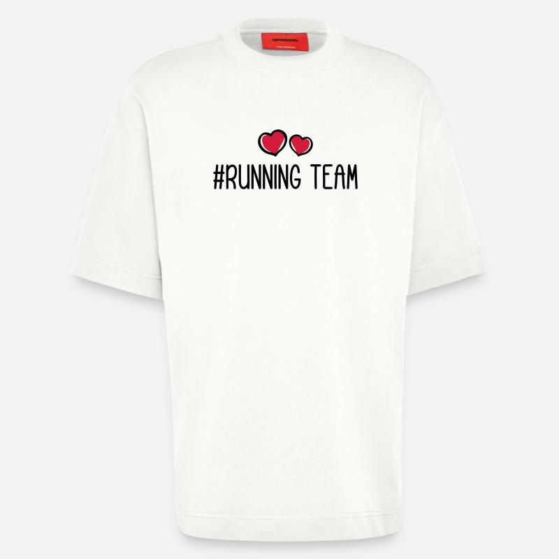 Running Team Herz - Heavyweight T-Shirt - made by SPREAD  - OFF WHITE