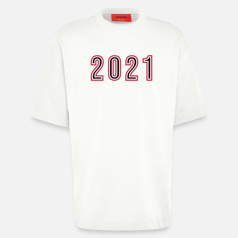 Numéro de l’année 2021 - T-shirt bio épais oversize fabriqué en UE - OFF WHITE