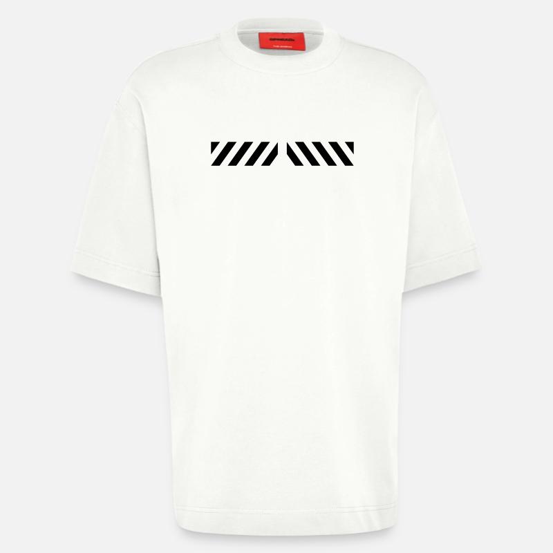 Warning 3 Zipper Warnbalken - Heavyweight T-Shirt - made by SPREAD  - OFF WHITE