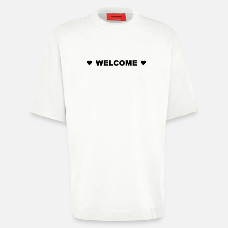 Welcome - T-shirt bio épais oversize fabriqué en UE - OFF WHITE