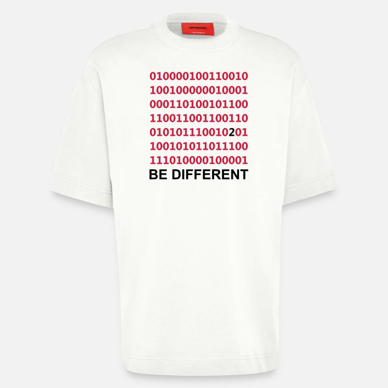 Be Different - Binär - Digital - Heavyweight T-Shirt - made by SPREAD  - OFF WHITE
