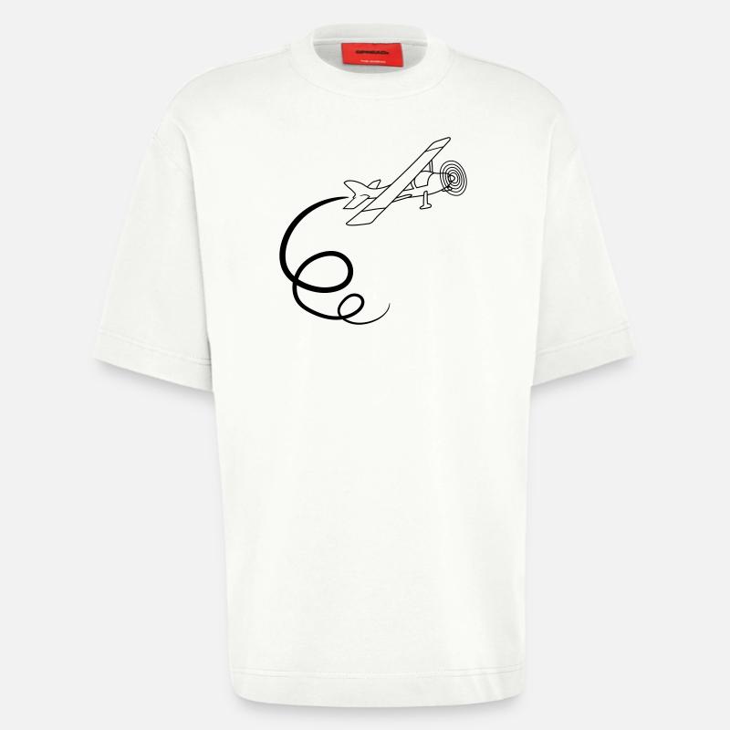 looping kunstflug kunstflieger propeller kleinflug - Heavyweight T-Shirt - made by SPREAD  - OFF WHITE