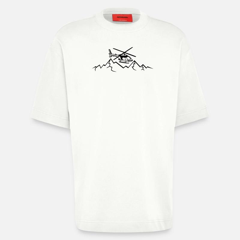 Berge Rettungsflieger Notruf - Heavyweight T-Shirt - made by SPREAD  - OFF WHITE