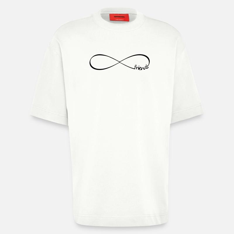 amici Infinity - amici Amicizia Simbolo - Maglietta ecologica oversize Heavyweight Made in UE - OFF WHITE
