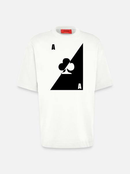 map as black white clover - Heavyweight T-Shirt - made by SPREAD  - OFF WHITE