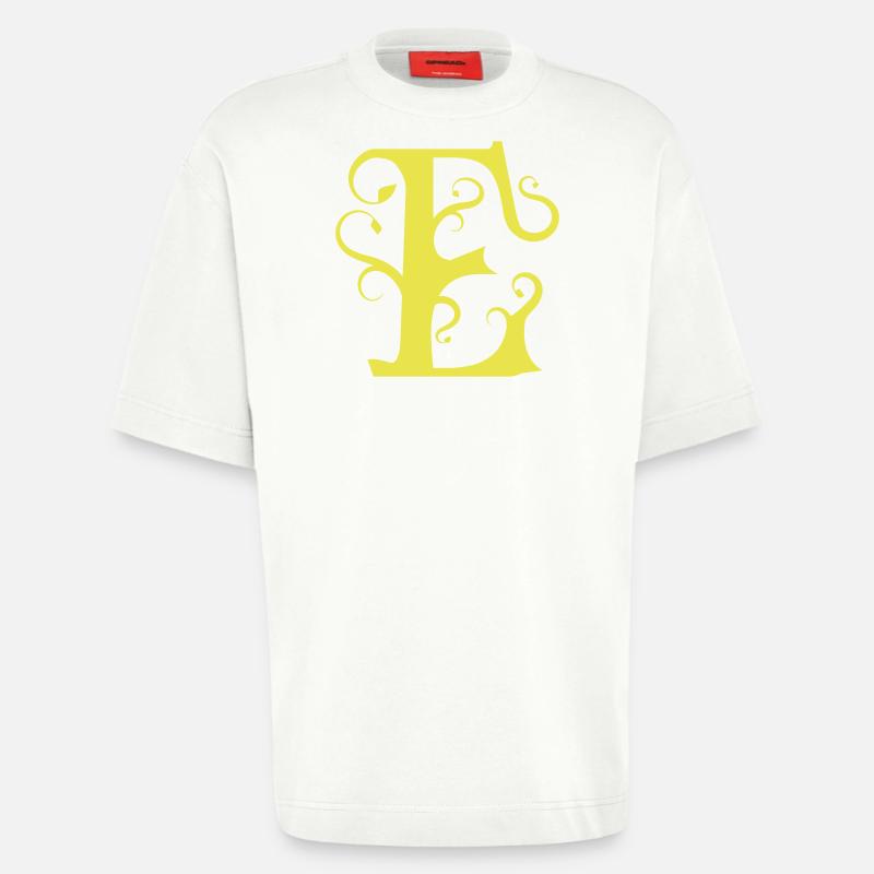 Monogramm Letter E - Heavyweight T-Shirt - made by SPREAD  - OFF WHITE