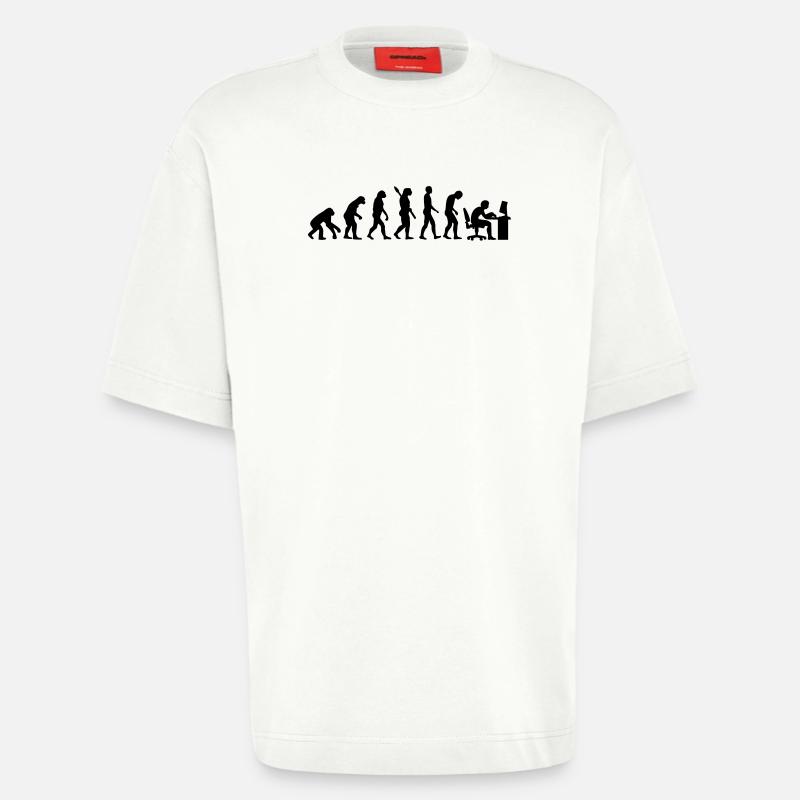 Evolution computer - Heavyweight T-Shirt - made by SPREAD  - OFF WHITE
