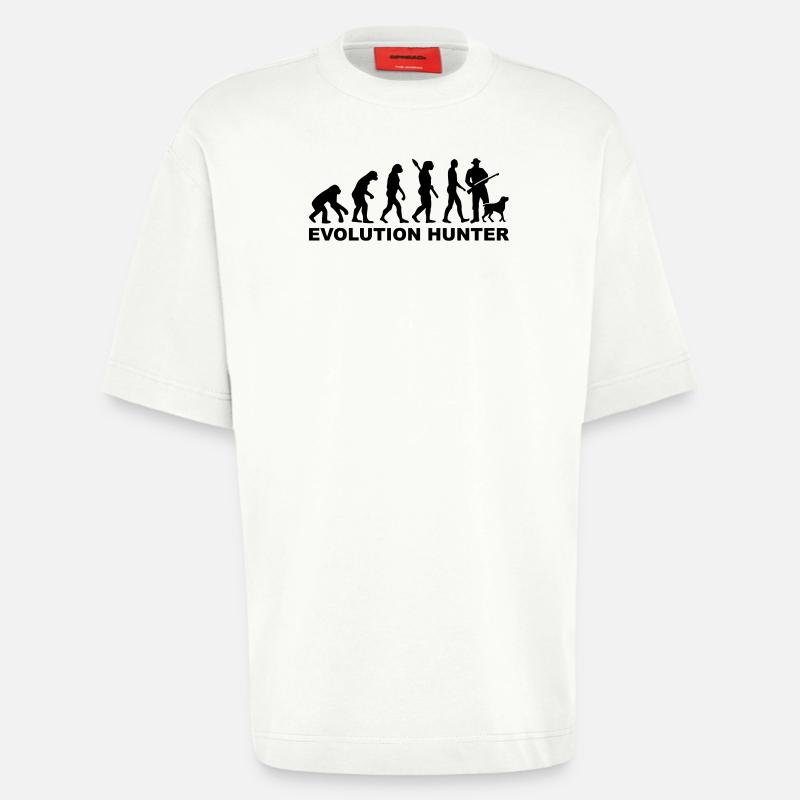 Evolution Hunter - Heavyweight T-Shirt - made by SPREAD  - OFF WHITE