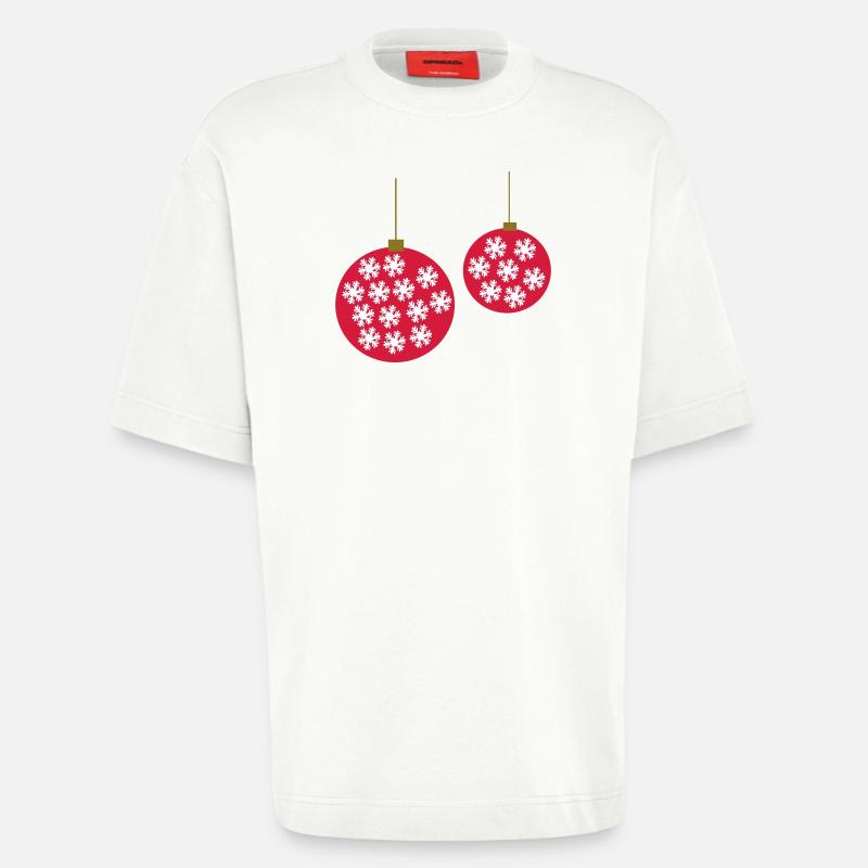 Weihnachtskugel - T-shirt bio épais oversize fabriqué en UE - OFF WHITE