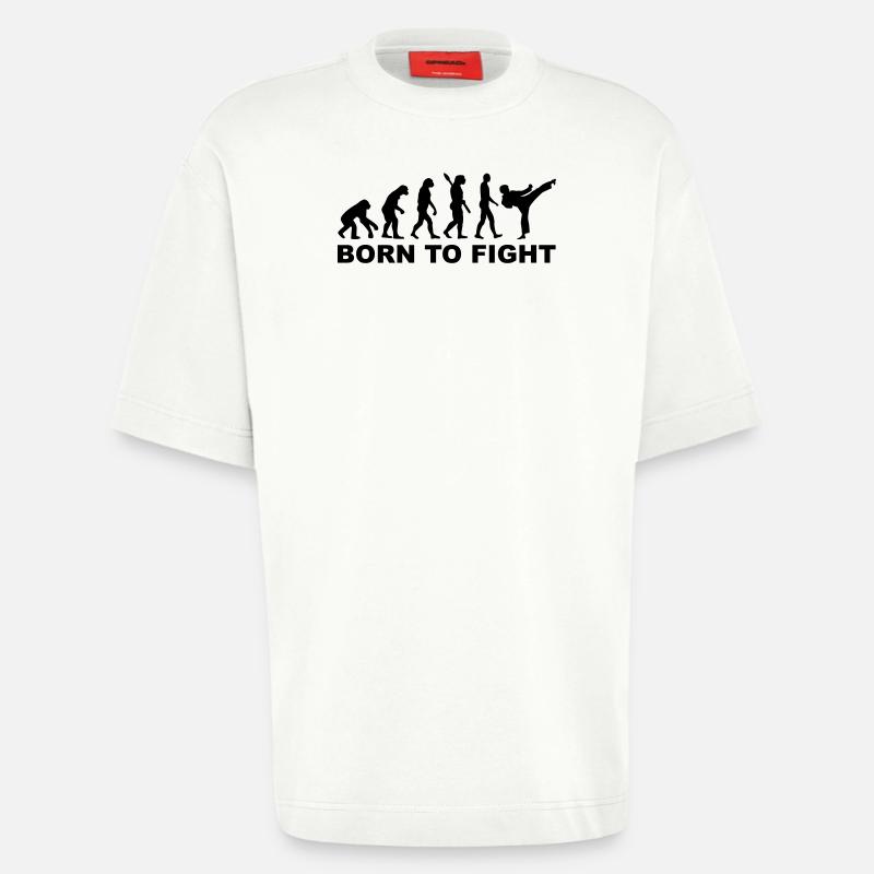 Evolution Karate - T-shirt bio épais oversize fabriqué en UE - OFF WHITE