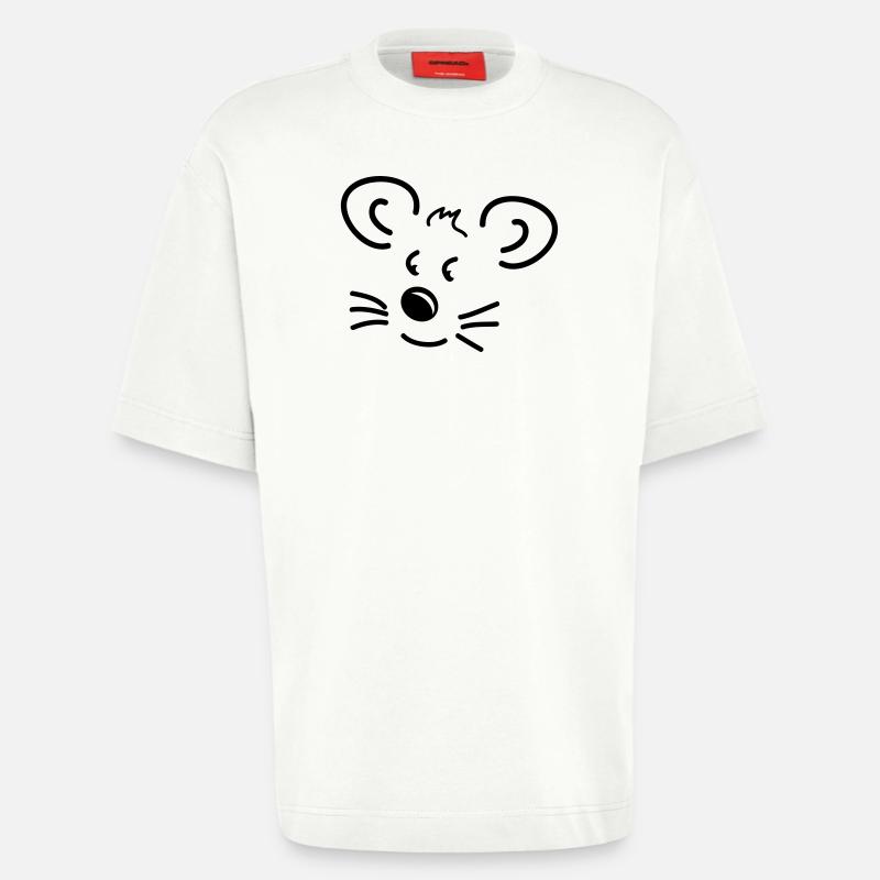 Petite souris - T-shirt bio épais oversize fabriqué en UE - OFF WHITE
