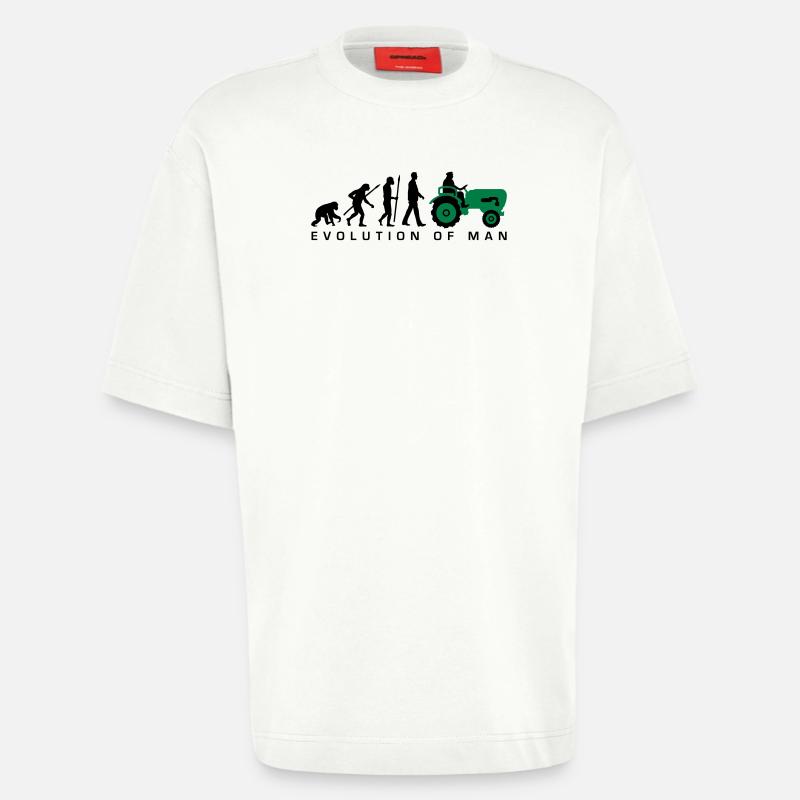 evolution_bauer_mit_traktor_032013_a_2c - Heavyweight T-Shirt - made by SPREAD  - OFF WHITE