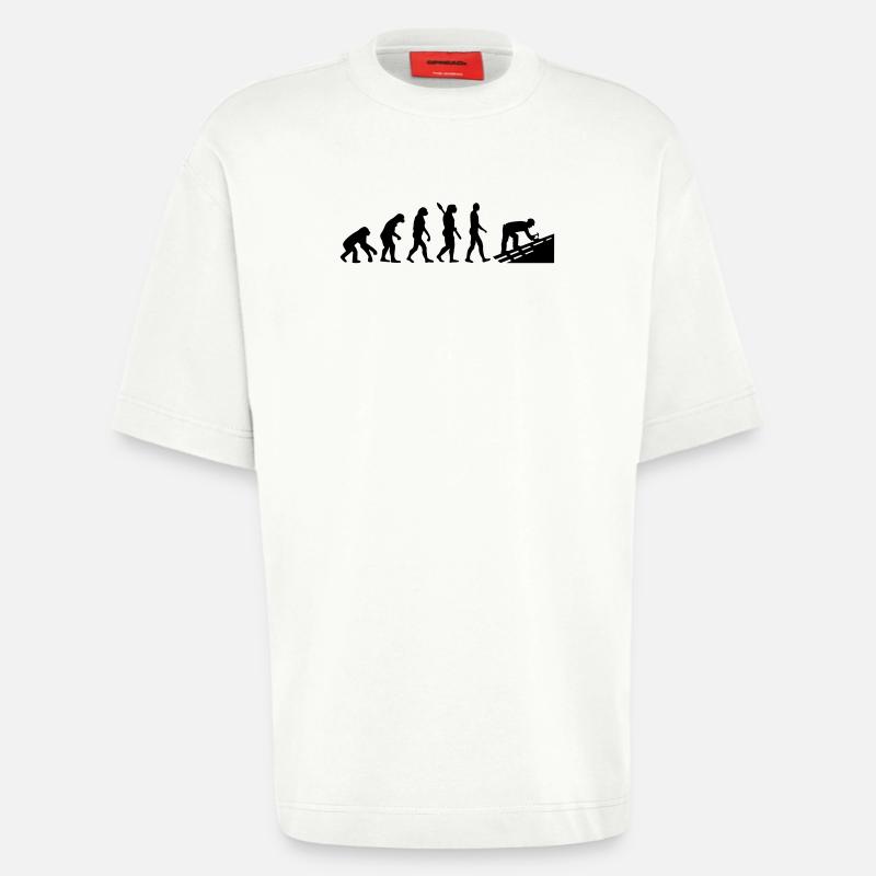 Évolution Couvreur - T-shirt bio épais oversize fabriqué en UE - OFF WHITE