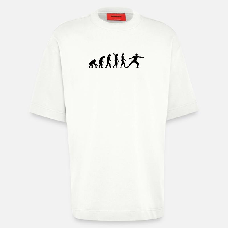 Évolution Lancer du disque - T-shirt bio épais oversize fabriqué en UE - OFF WHITE