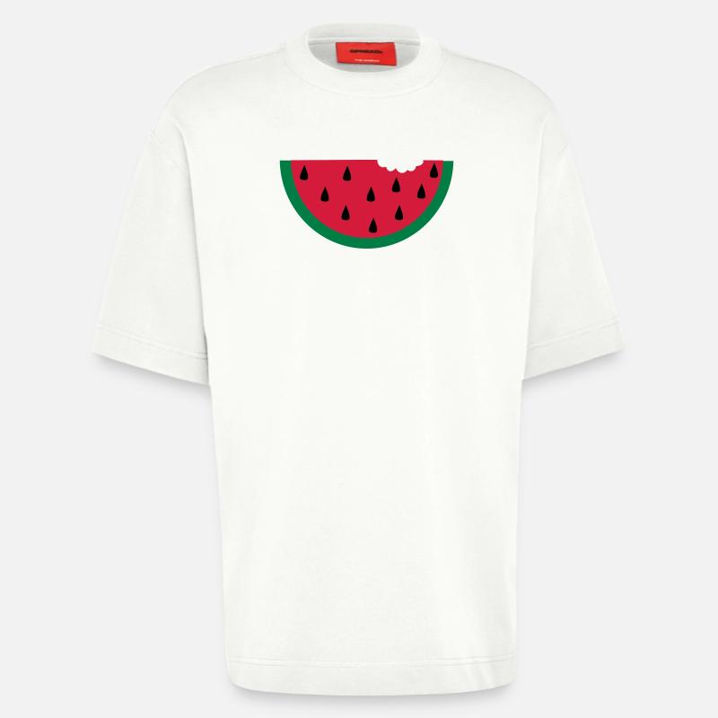 fruit pastèque pastèque - T-shirt bio épais oversize fabriqué en UE - OFF WHITE