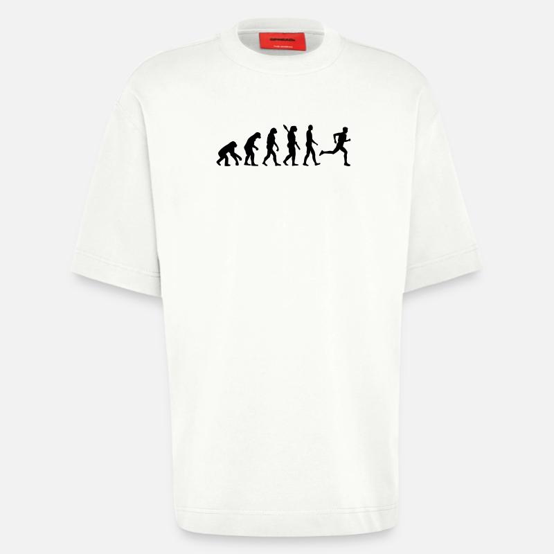 Évolution courir - T-shirt bio épais oversize fabriqué en UE - OFF WHITE