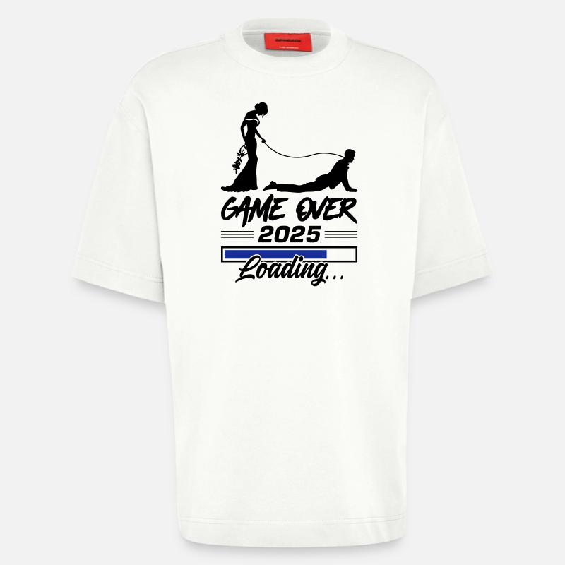 Wedding Loading 2025 Game Over - Heavyweight T-Shirt - made by SPREAD  - OFF WHITE