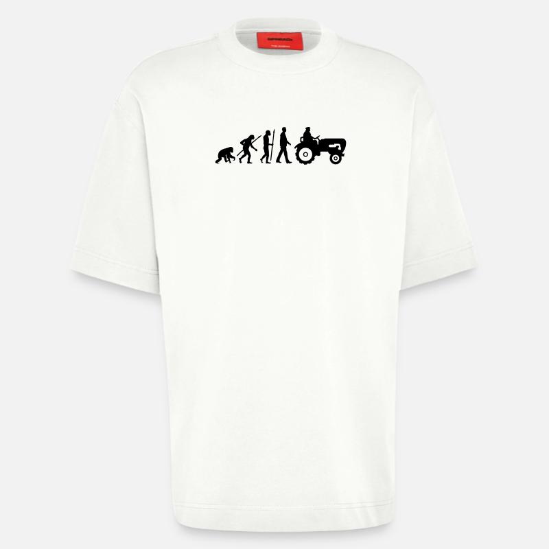 evolution_bauer_mit_traktor_032013_a_1c - T-shirt bio épais oversize fabriqué en UE - OFF WHITE