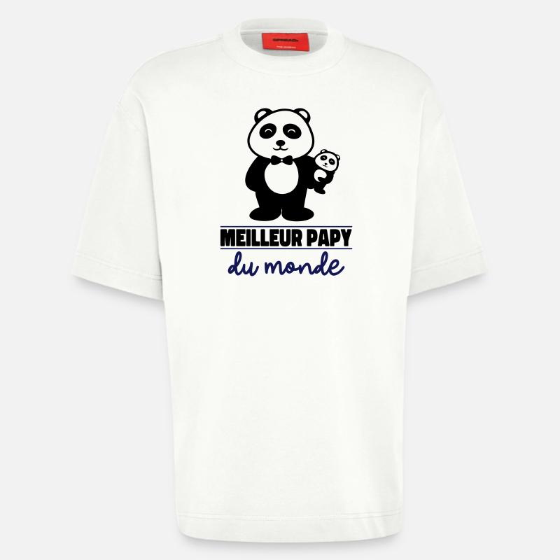 meilleur papy du monde - T-shirt bio épais oversize fabriqué en UE - OFF WHITE