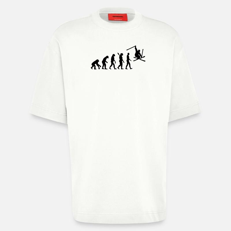 Evolution Ski - Heavyweight T-Shirt - made by SPREAD  - OFF WHITE