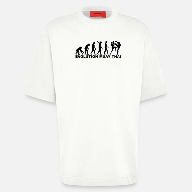 Evolution Muay Thai - Heavyweight T-Shirt - made by SPREAD  - OFF WHITE