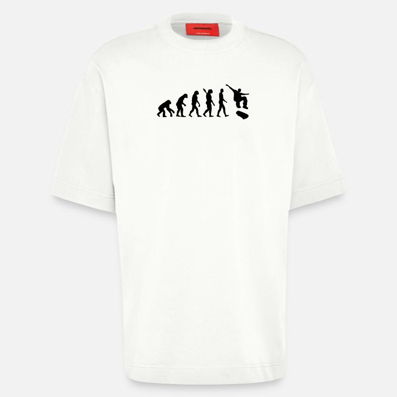 Evolution Skateboard - Heavyweight T-Shirt - made by SPREAD  - OFF WHITE
