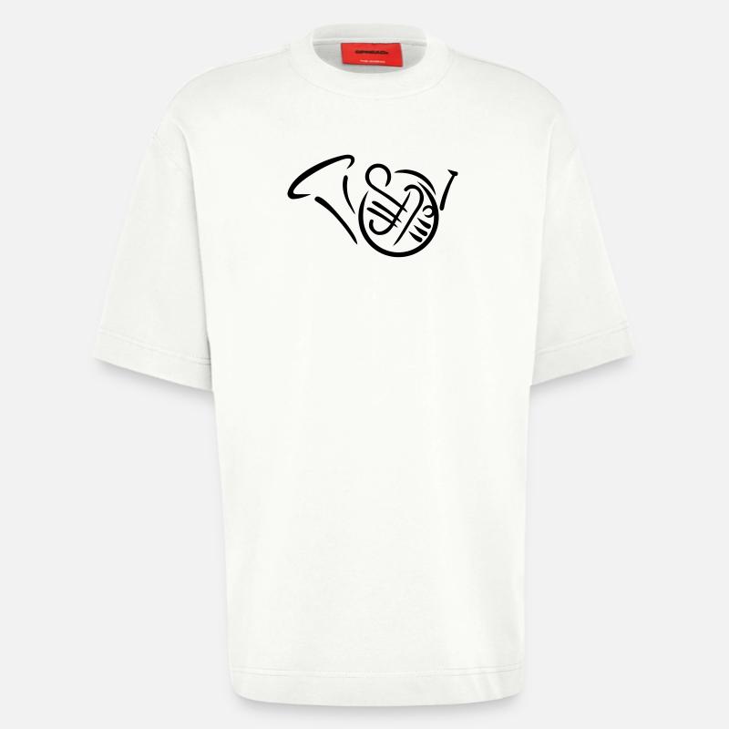 French horn - Heavyweight T-Shirt - made by SPREAD  - OFF WHITE