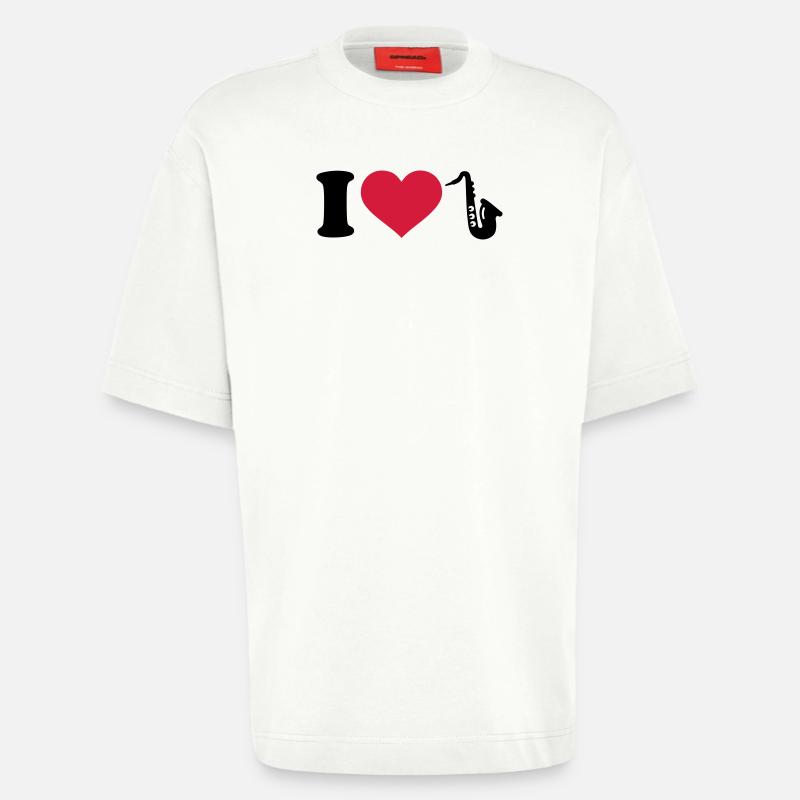 Saxophon - Heavyweight T-Shirt - made by SPREAD  - OFF WHITE