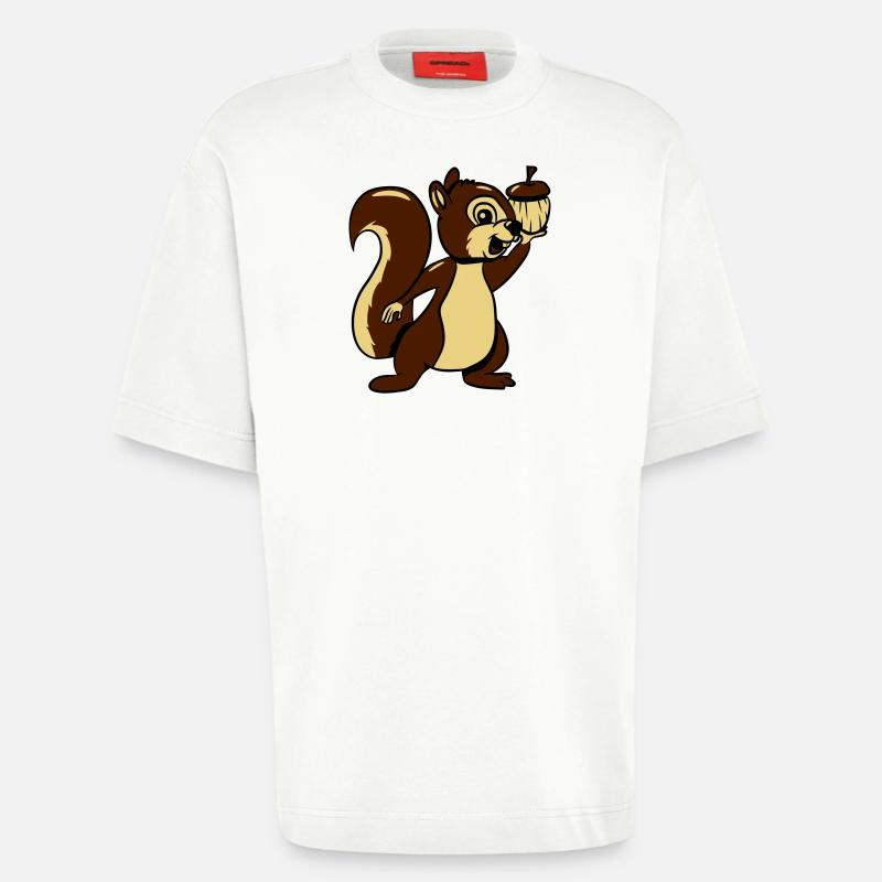 Eichhörmchen futter freude lieb - Heavyweight T-Shirt - made by SPREAD  - OFF WHITE
