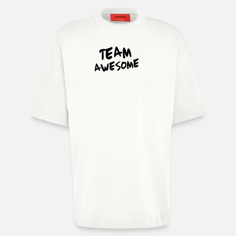 Team Awesome - T-shirt bio épais oversize fabriqué en UE - OFF WHITE