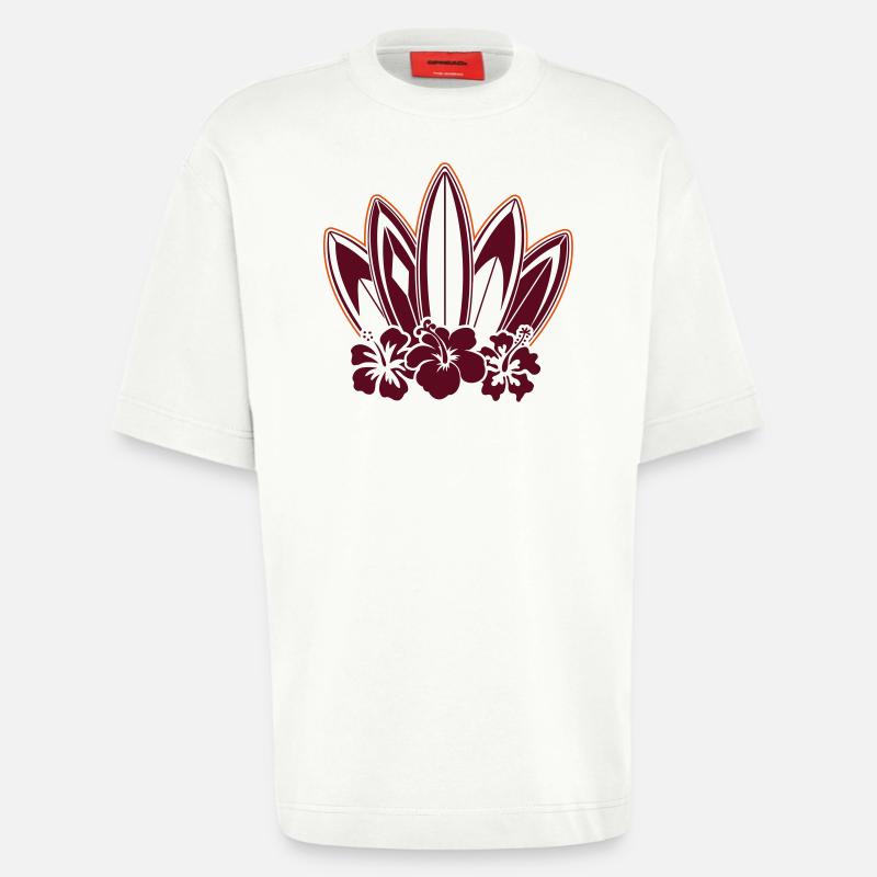 Planches de surf - T-shirt bio épais oversize fabriqué en UE - OFF WHITE