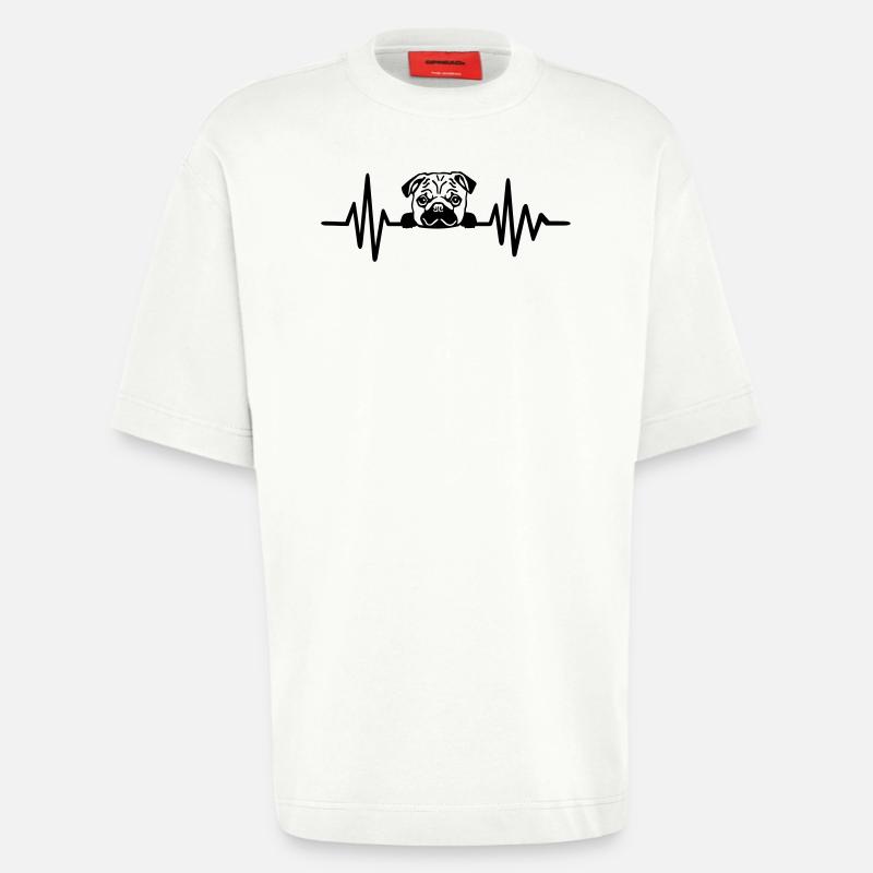 Mops - Heavyweight T-Shirt - made by SPREAD  - OFF WHITE