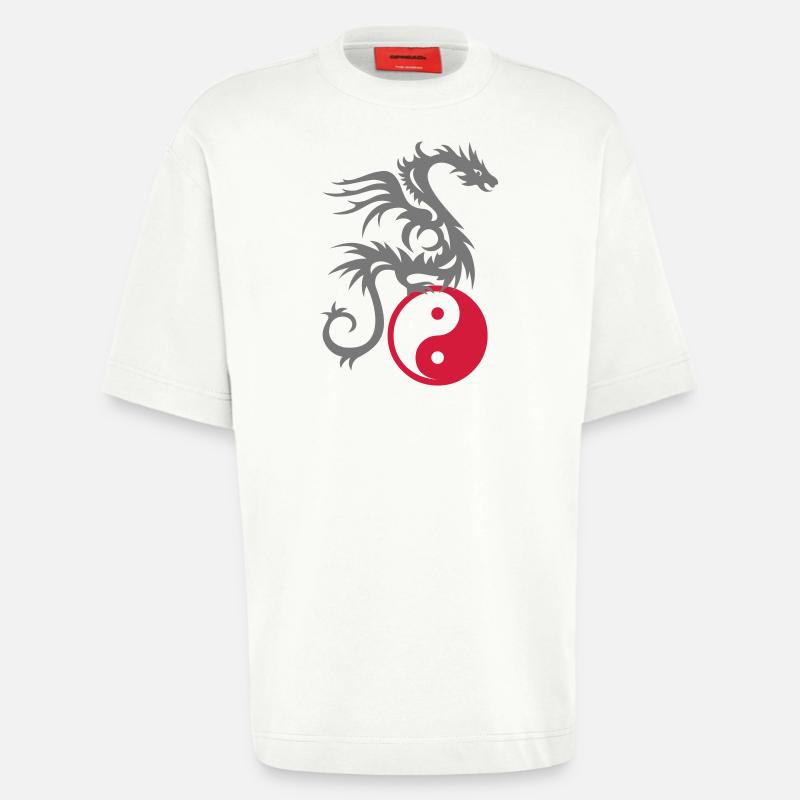 Drachen DRAKO | Yin & Yang - Heavyweight T-Shirt - made by SPREAD  - OFF WHITE