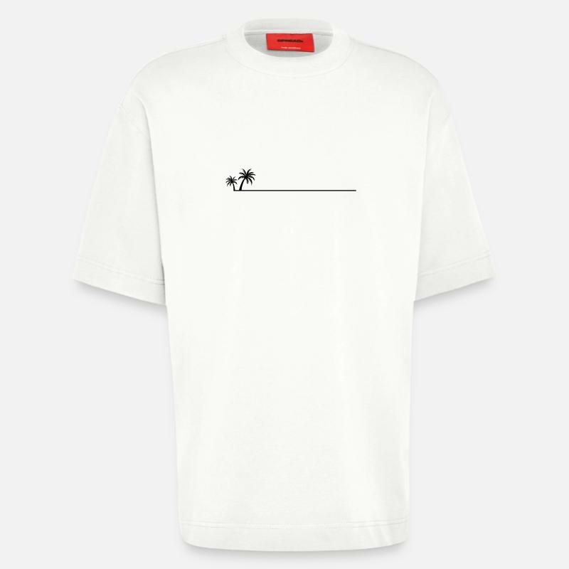 Palm tree line icon - Heavyweight T-Shirt - made by SPREAD  - OFF WHITE