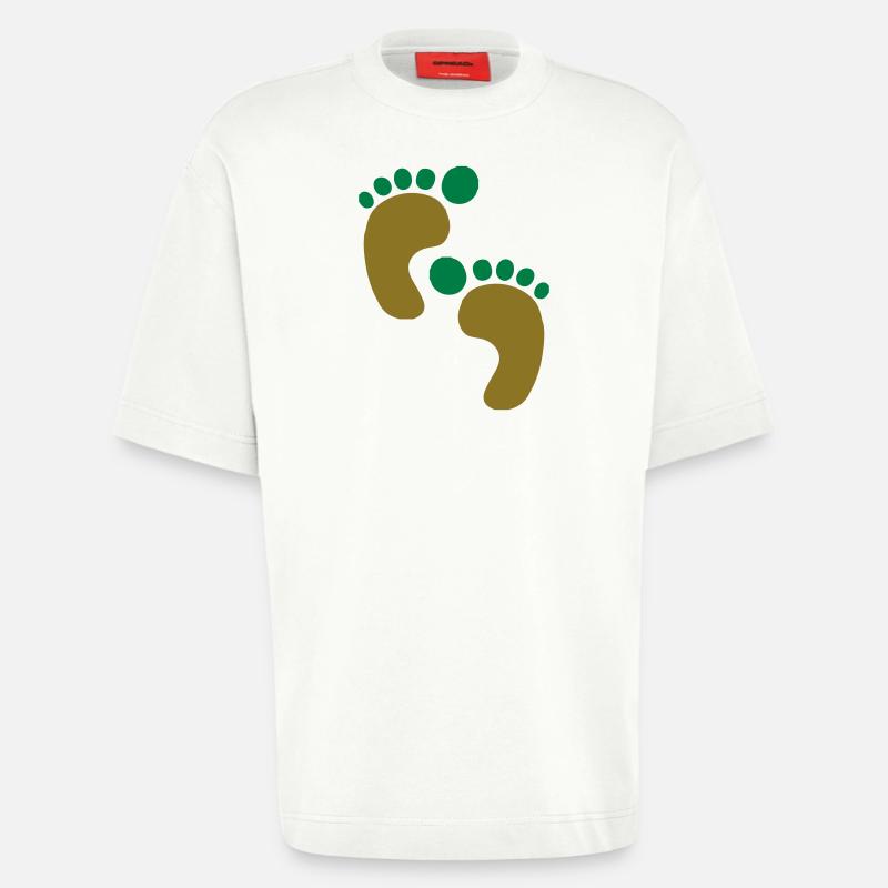footprints2 - Heavyweight T-Shirt - made by SPREAD  - OFF WHITE